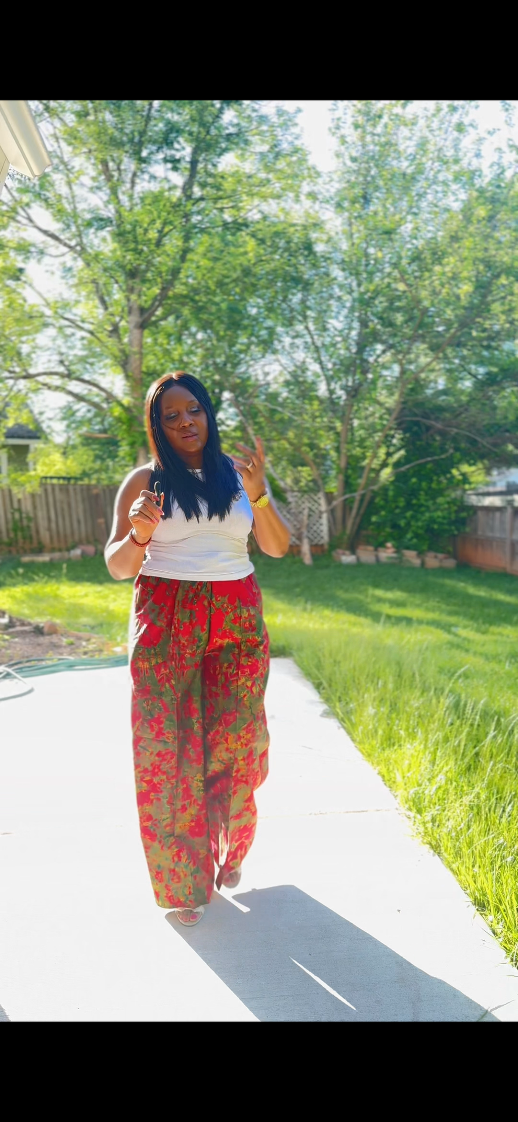 Adire wide leg long pant