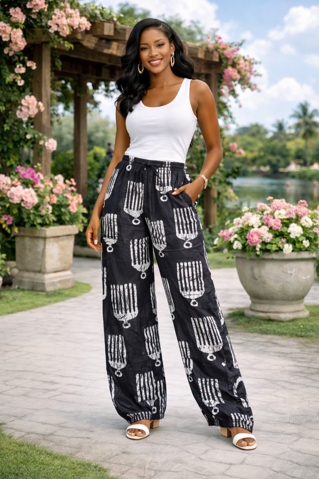 ADIRE WIDE LEG LONG PANT