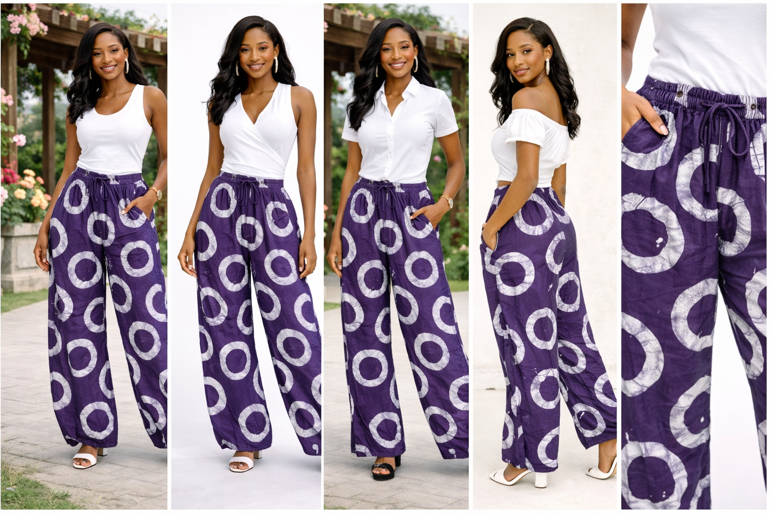 ADIRE WIDE LEG LONG PANT