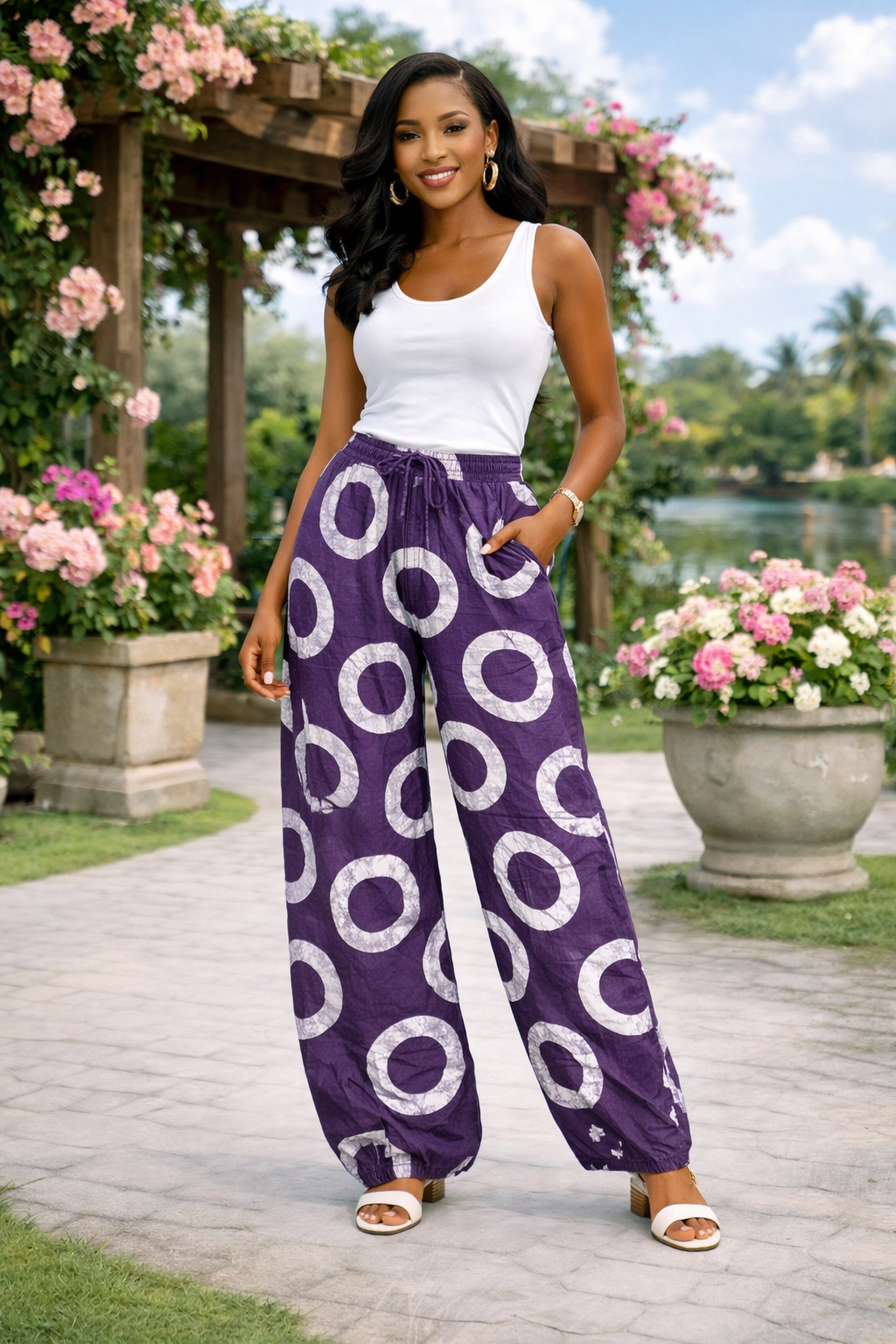 ADIRE WIDE LEG LONG PANT