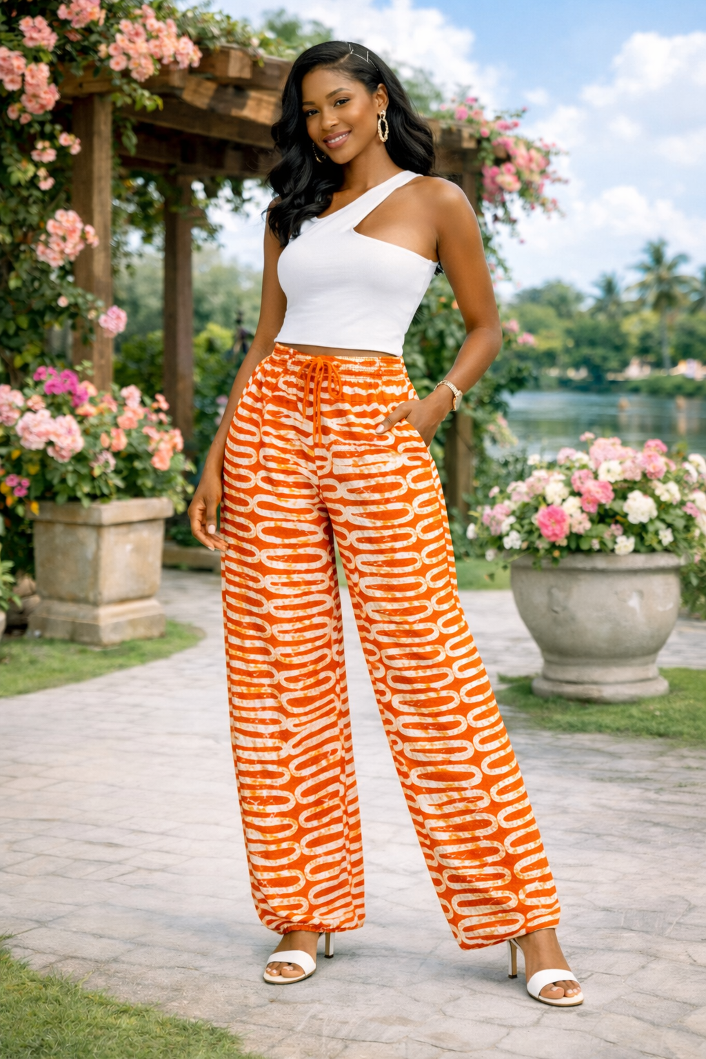 ADIRE WIDE LEG LONG PANT