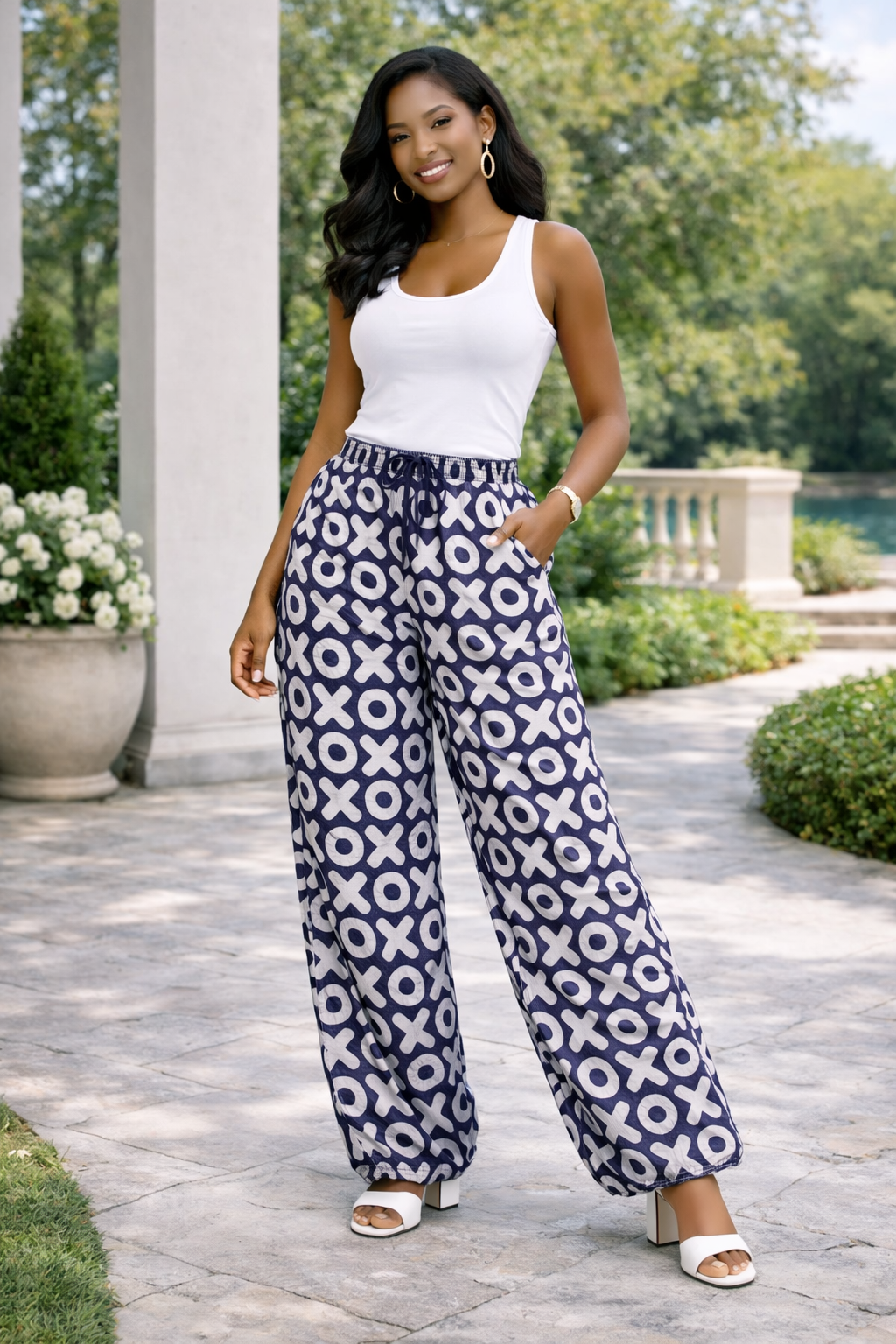 ADIRE WIDE LEG LONG PANT
