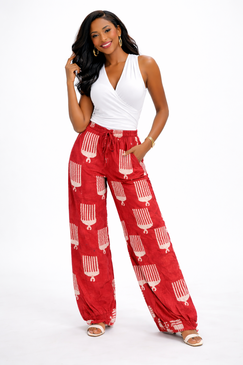 ADIRE WIDE LEG LONG PANT