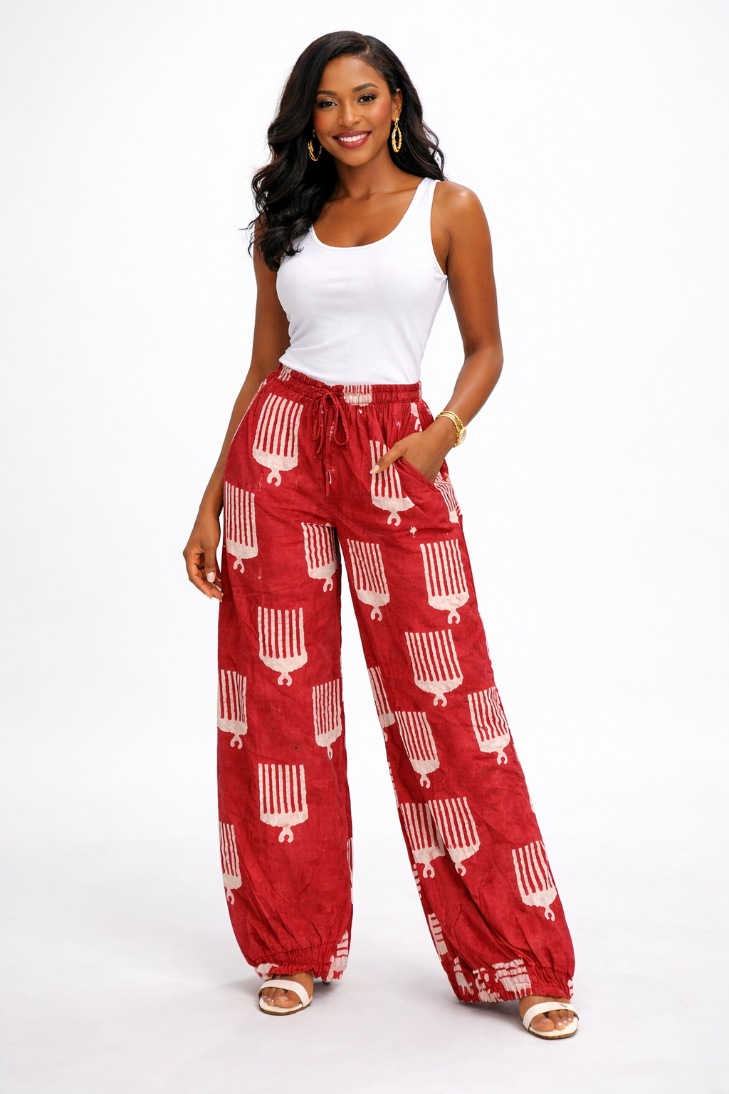 ADIRE WIDE LEG LONG PANT