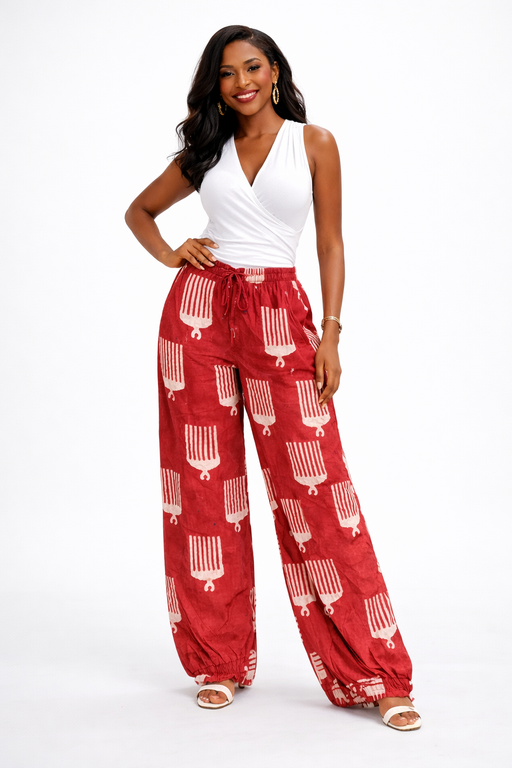 ADIRE WIDE LEG LONG PANT